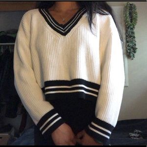 Black/White varsity stripes sweater